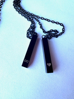 Black Engraved Necklace